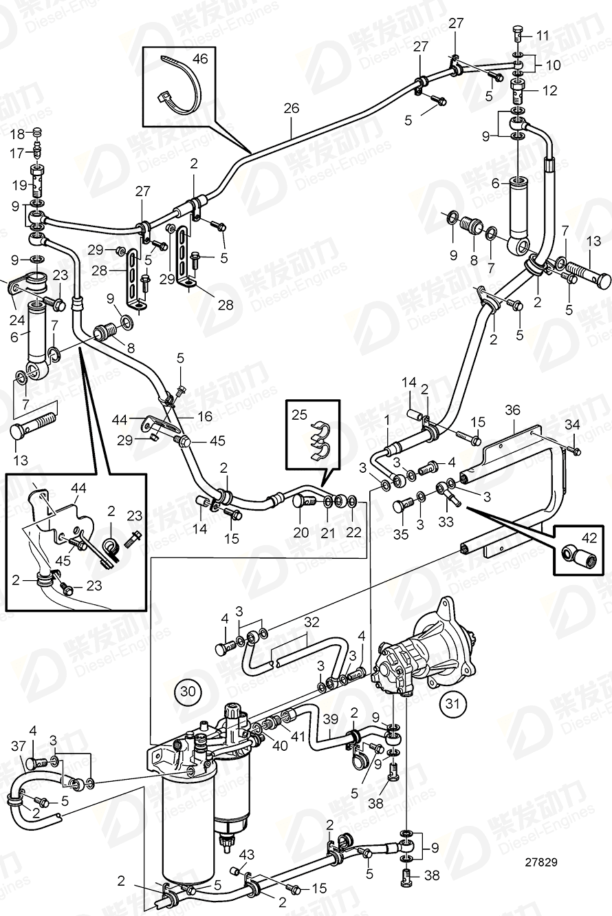 VOLVO Fuel pipe 21316275 Drawing